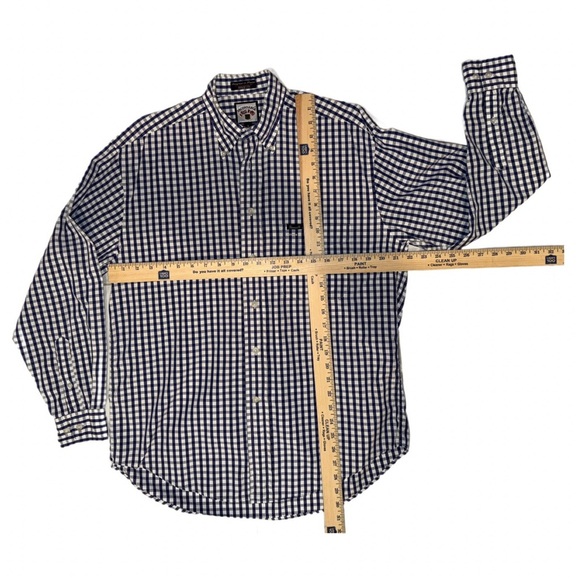 Faconnable Men’s Button-Down Shirt Small Blue White Check 100% Cotton - Picture 6 of 8